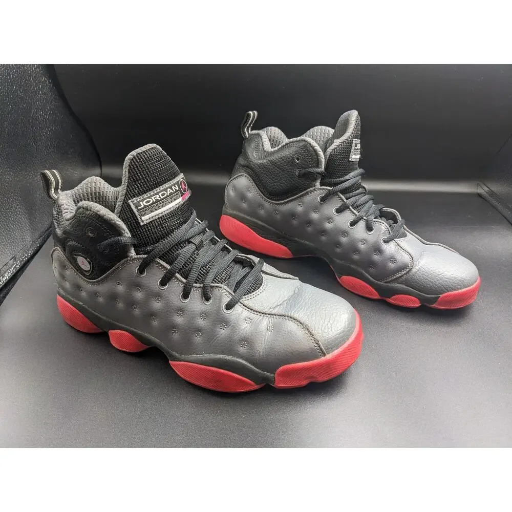 Jordan Air Jumpman Team 2 Boys Red Gray Mid Top Size 9.5Y